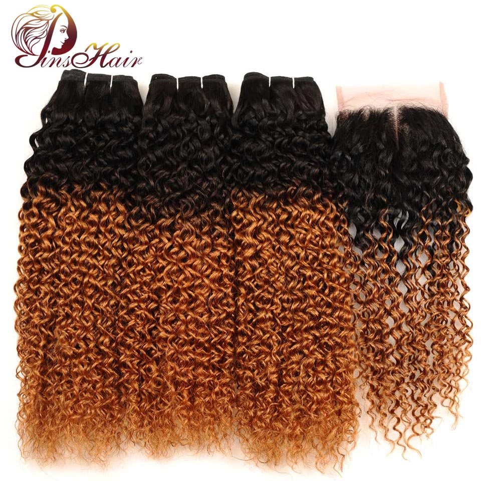 Pinshair Ombre Brazilian Kinky Curly Bundles