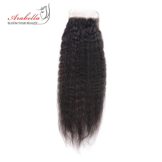 Brazilian Yaki Straight 4*4 Closure 100% Human Hair