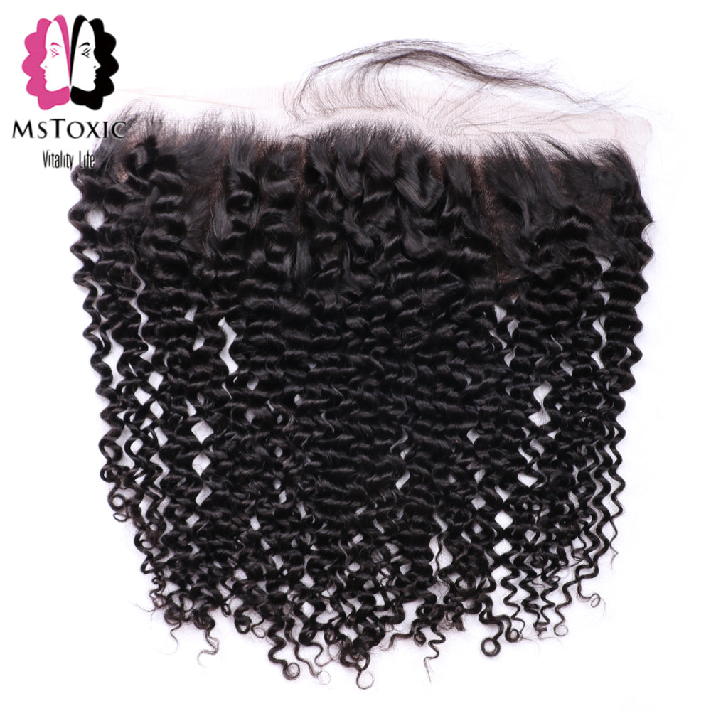 Pre Plucked Brazilian Kinky Curly Frontal Closure