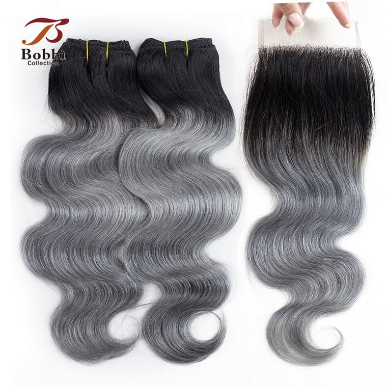 Ombre Dark Grey Peruvian Body Wave Hair